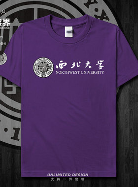 西北大学西大NWU校友会聚会纯棉短袖T恤男女毕业纪念衫夏设 无界