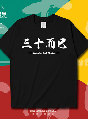 三十而已影视剧周边流行词汇短袖T恤男女文字趣味衣服0005设 无界