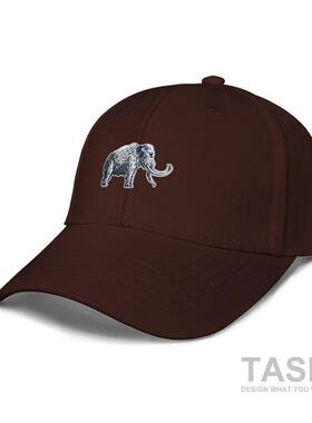 动物猛犸象长毛象帽子男女鸭舌帽户外遮阳帽防晒棒球帽夏设 无界