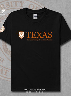 德克萨斯大学奥斯汀分校纯棉短袖T恤男女装夏学生半袖衣服设 无界