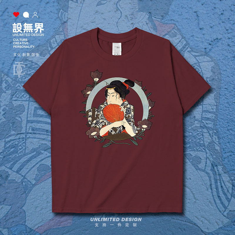 浮世绘和风日系国潮名伶短袖T恤