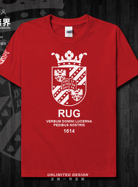 荷兰学生毕业纪念格罗宁根大学纯棉短袖T恤男女校服班服夏设 无界