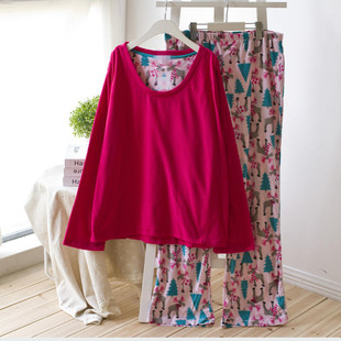 睡衣套装 家居服套装 长袖 女装 春冬季 摇粒绒大码 包邮