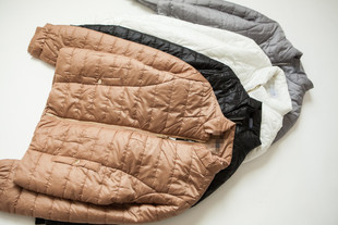 量少 外贸出口秋冬大码女士棉衣棉服纯色修身显瘦