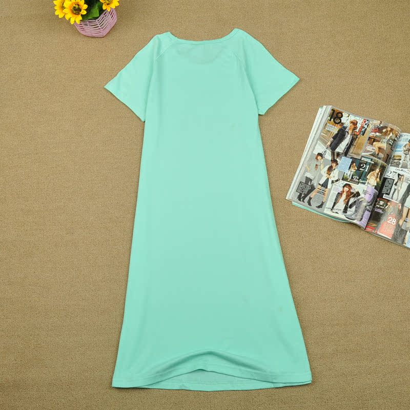 特价春夏装新款外贸原单女棉短袖打底连衣裙睡裙家居服加大码