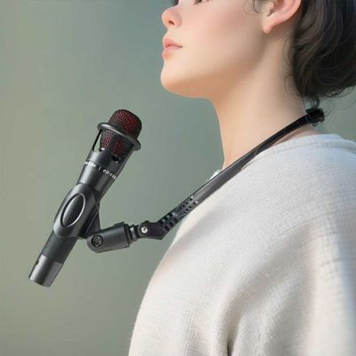 挂脖麦克风支架唱歌神器吉他弹唱魔术师腹语主持人解放双手话筒夹