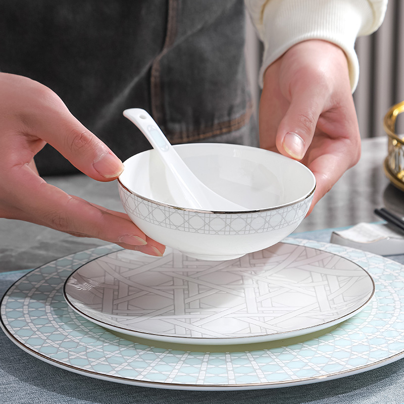 摆盘骨瓷平盘锦绣餐具