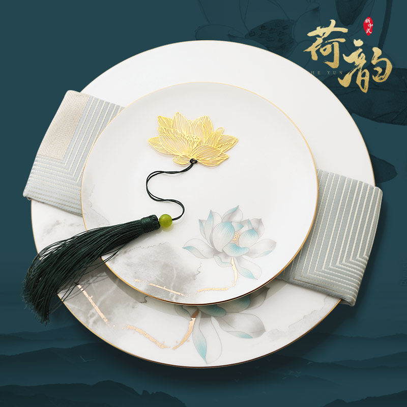 餐盘牛排家用西餐盘陶瓷吃饭套装创意餐具食堂碗中式酒店饭碗荷韵,餐饮具,盘,淘宝优惠券,粉丝福利购,淘宝优惠卷