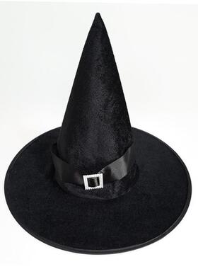 Halloween Witch Hat Golden Velvet Ribbon Witch Hat Adult