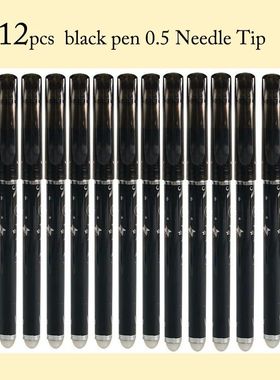 12PCS Erasable Gel Pen Blue Black Red Ink 0.5 0.38mm Washabl