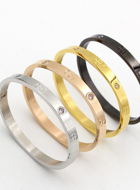 Fashion Jewelry Lover Couple Bracelet Stainless Steel Gold C