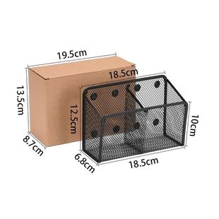 Magnetic Pencil Holder Office Desk Metal Mesh Square Round P