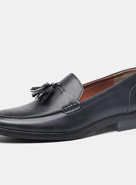 Men casual shoes leather loafers business dress formal shoes