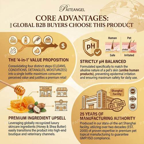 Wholesale Anhydrous Pet Shampoo Foam Honey Milk