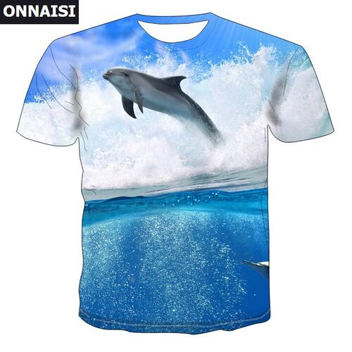 Dolphin graphic T-shirT fishing casual men's T-shirT 3D