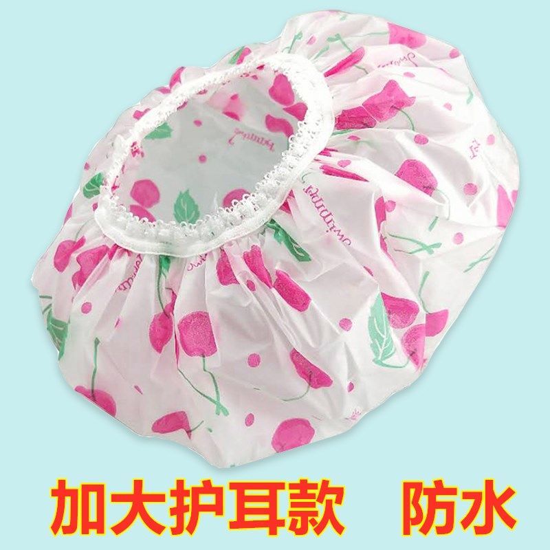 防水浴帽女可爱新沐浴帽大号浴室淋浴帽家用洗澡防尘防油烟帽子