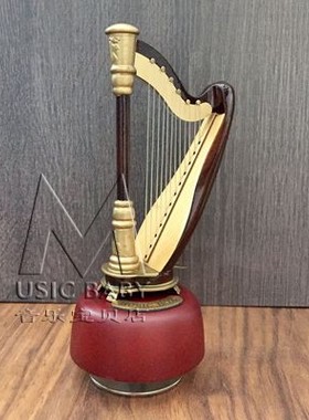 musicbaby迷你竖琴19cm旋转音乐