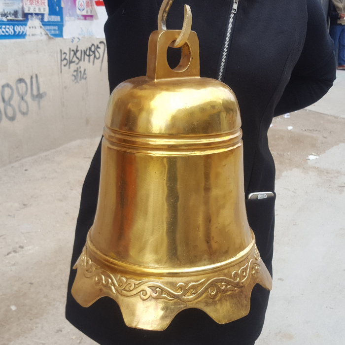 大号钟 光面钟 平安钟 寺庙撞钟 黄铜钟 风水铜器 家居工艺品