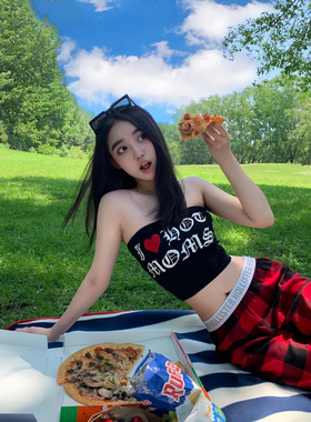 PGND2024夏 'I LOVE HOT MOMS''我爱辣妈'双色水钻抹胸