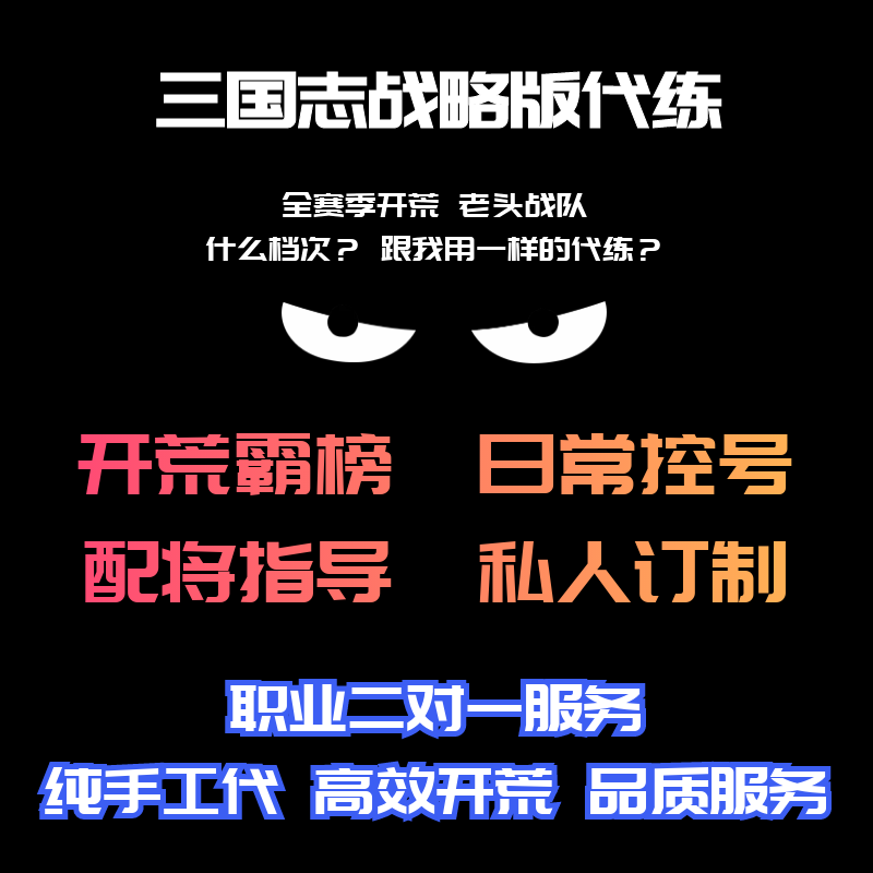 三国志战略版代练开荒霸榜专业配将日常控号打野S1S2S3S4S5S6PK