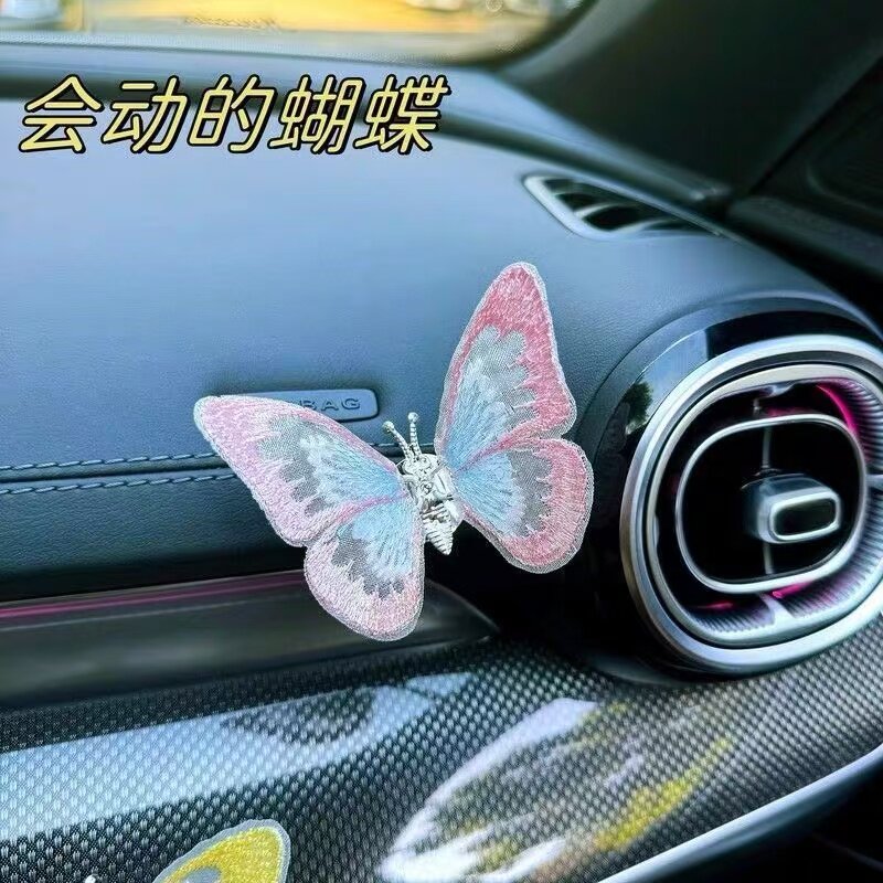 会动的蝴蝶汽车中控台摆件