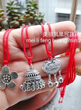 原创手作少数民族项链女复古港风气质怀旧印度鸟笼灯笼花朵项链女