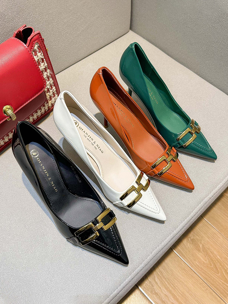 DREAM PRINCESS FRENCH TEMPERAMENT RETRO POINTED-TOE PUMPS FEMININE PUMPS METALLIC STILETTOS