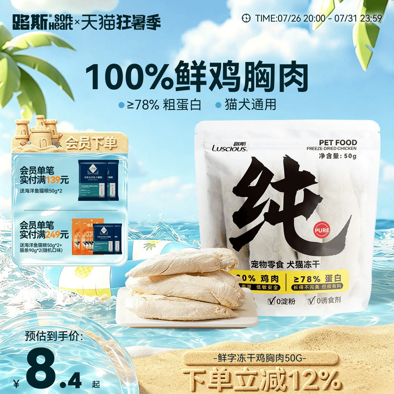 路斯纯鲜鸡胸肉50g 8.4元 - 86线报