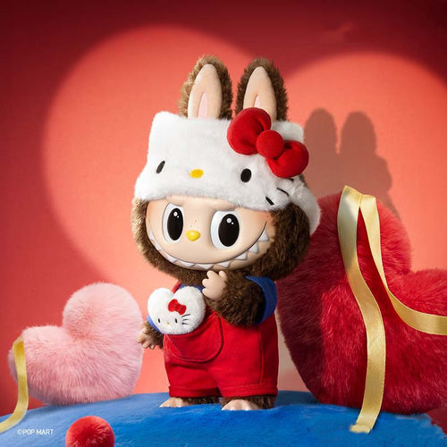 POPMART 泡泡玛特 Labubu xHELLO KITTY三丽鸥拉布布搪胶毛绒公仔