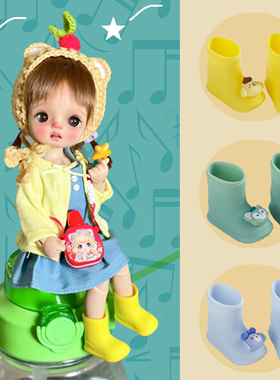 清仓7折 雨靴Blythe小布BJD娃鞋小6分Ob24柯基大鱼小鱼