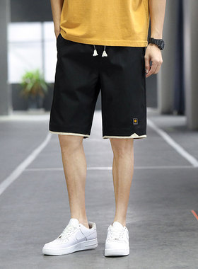 M-8XL外贸时尚简约大码26夏季新款潮男士绣标短裤宽松五分裤 中裤