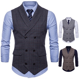 Male Fashion Suit 马甲Mens Vest Men Clothing Groom 男士 Slim