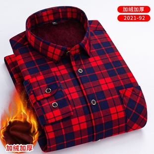加绒加厚衬衫 双面绒男士 大码 衬衣Men shirts 外贸跨境 秋冬新款
