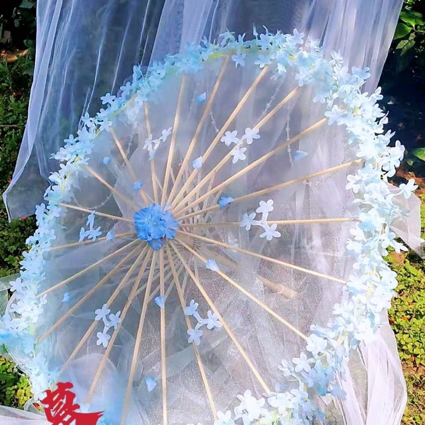 幕然居超仙原创古风汉服花伞lolita飘带唯美舞蹈cos纱伞工艺伞