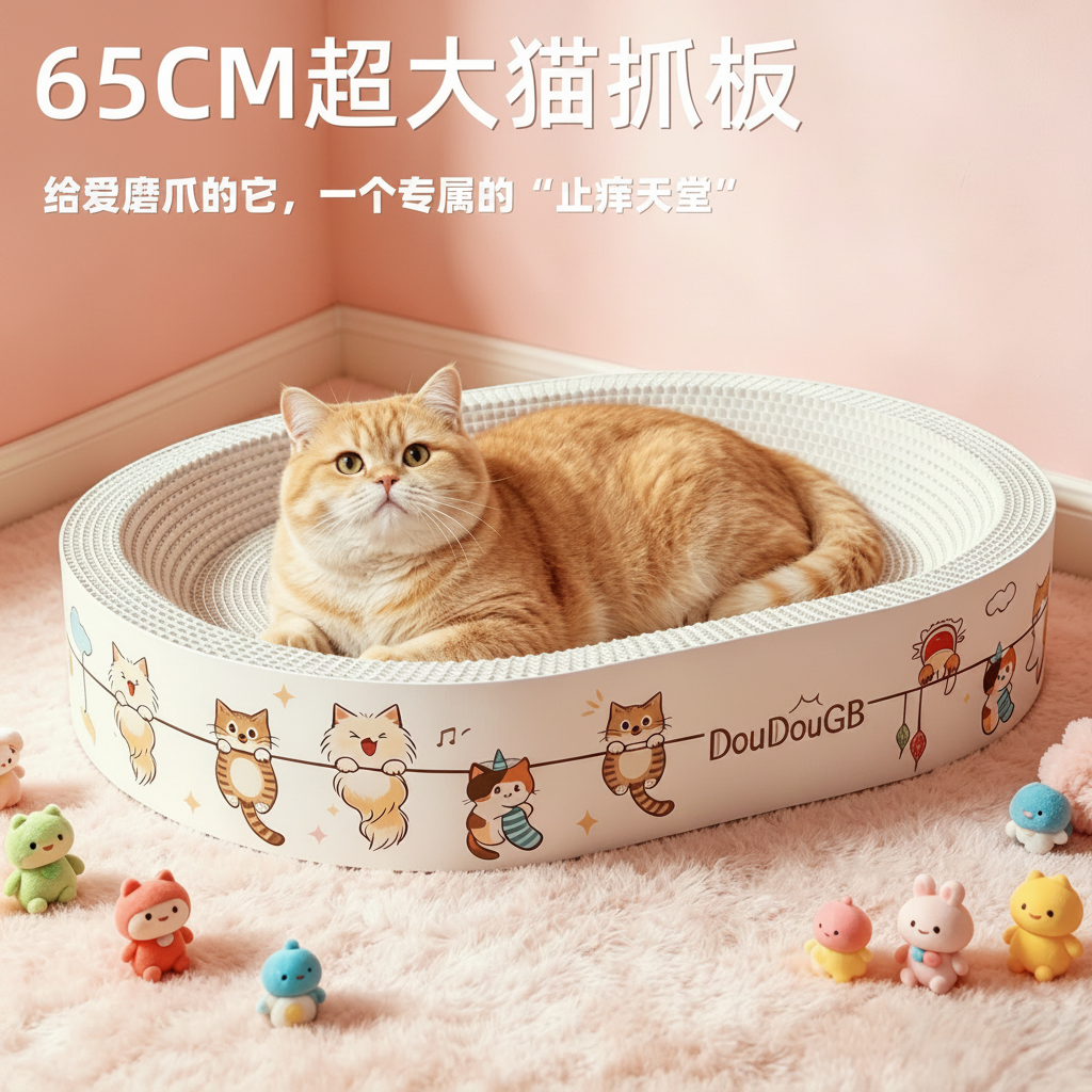 猫抓板猫窝一体白卡纸瓦楞纸耐磨不掉屑超大号猫咪磨爪四季通用