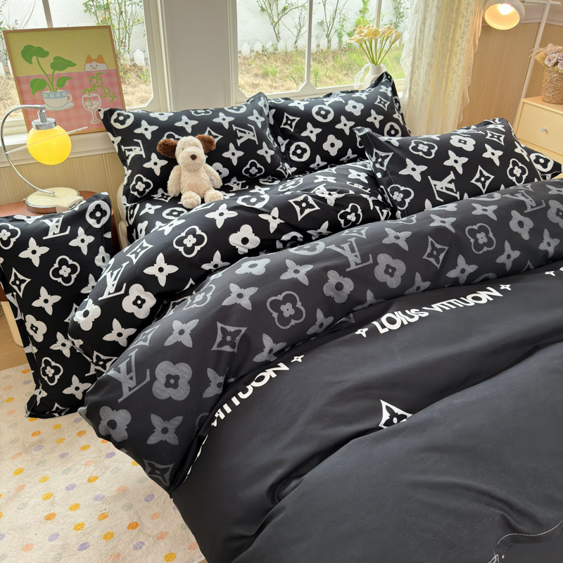 ins网红潮牌大牌lv四件套被套1.5m1.8米学生宿舍床单人1.2三件套4