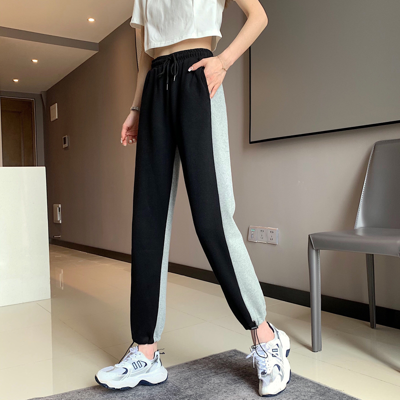 Real price ᦇ thin 9-point sportswear women's loose legged spring and autumn 8-point slim casual pants