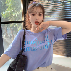 Real price short sleeve T-shirt women's print letters