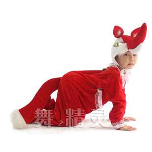 新款森林动物橘黄大红狐狸儿童演出服男女成人亲子游戏舞蹈表演服