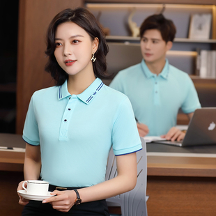 饭店餐饮工作服短袖T恤定制奶茶汉堡火锅快餐服务员夏季工装制服