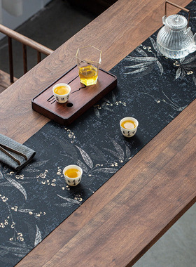 织锦微吸水茶席新中式禅意茶桌旗茶垫布艺轻奢茶台茶几布茶道零配