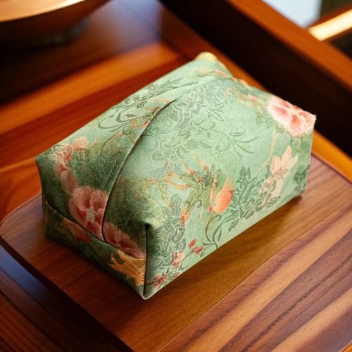 布艺家用手工国风中式创意纸巾盒