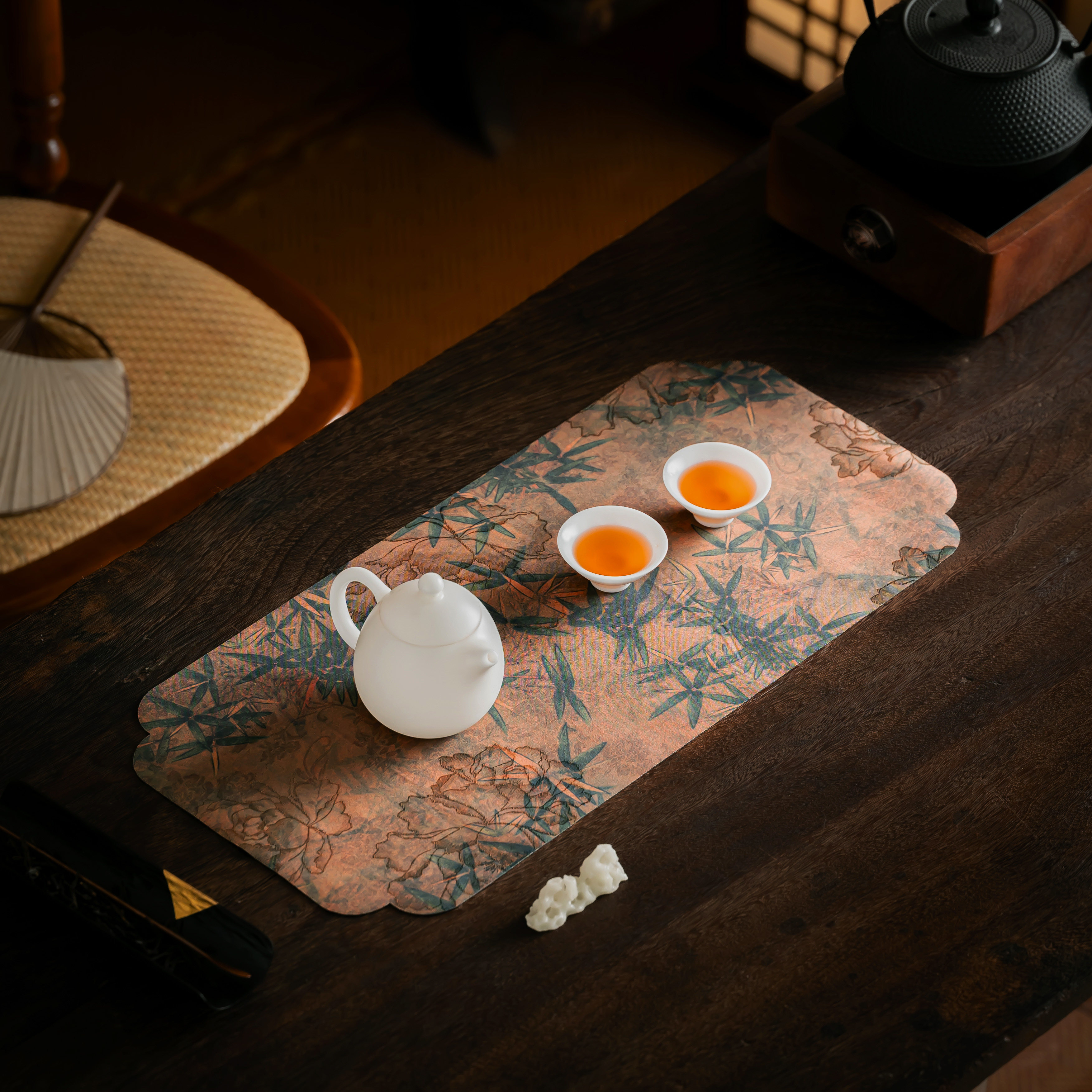 中式简约禅意桌旗轻奢高端茶席垫布防水防滑茶台干泡茶桌垫壶垫