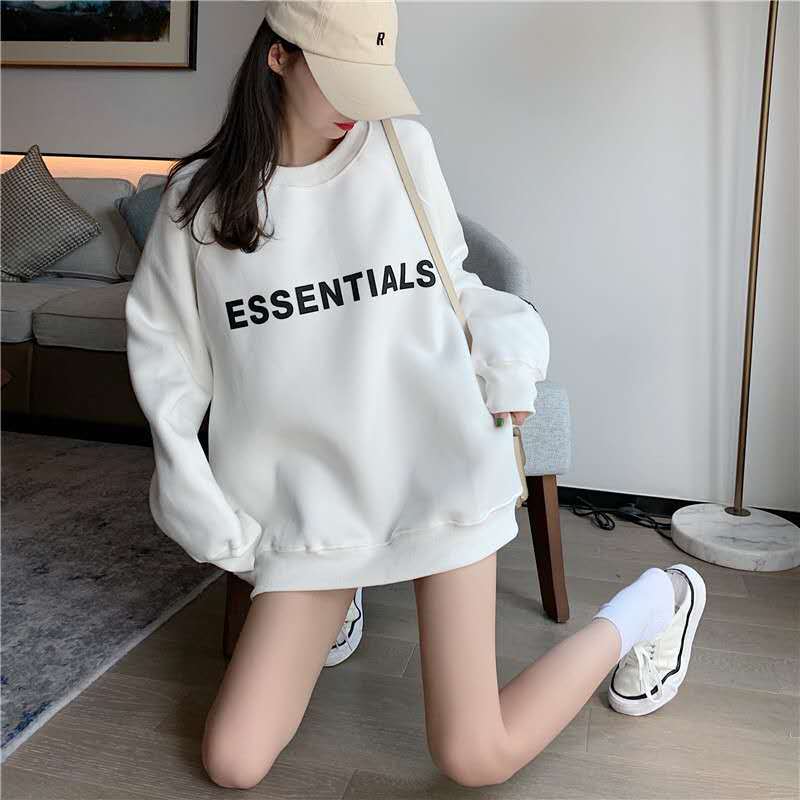 FOG ESSENTIALS卫衣男女秋冬加绒毛圈字母圆领套头美式情侣潮牌-封面