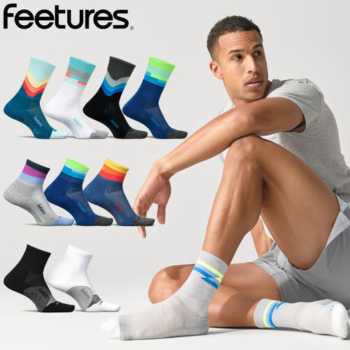 美国Feetures专业跑步袜中筒