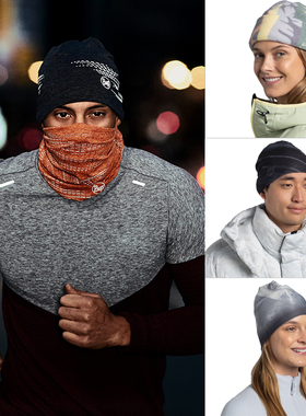 BUFF秋冬新款原创防晒跑步帽防风保暖防冻帽运动抓绒双面瓜皮帽