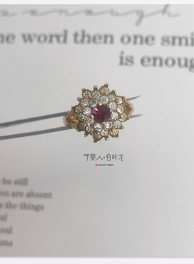 予美人vintage紫红宝石雪花戒指