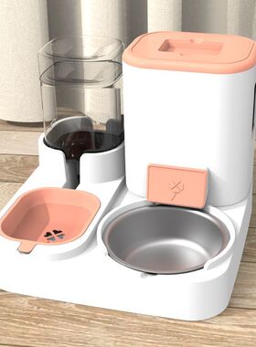 猫碗狗碗猫粮食盆双碗自动饮水盆水碗一体护颈自动喂食器宠物用品
