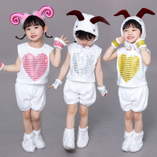 新款儿童小羊演出服大童狼和羊动物服表演服幼儿园羊羔小羊大灰狼
