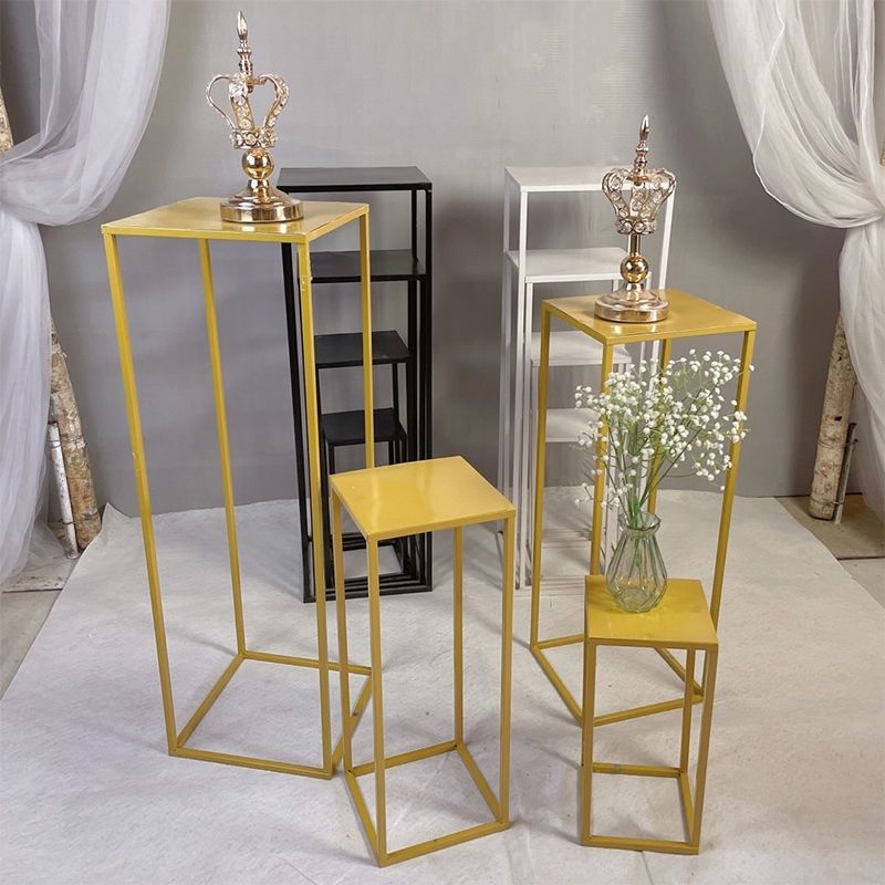 新款婚庆道具铁艺方柱几何路引甜品台圆柱体婚礼舞台装饰摆件橱窗